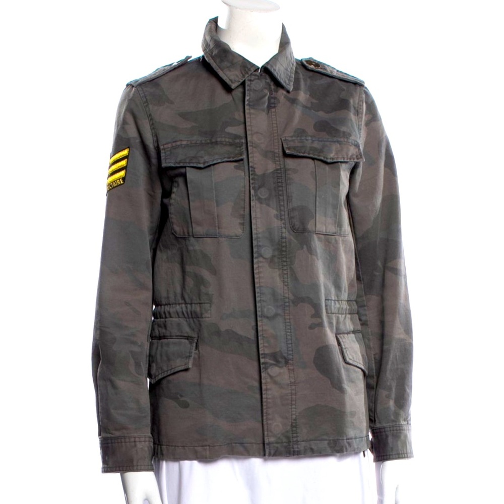 Zadig Voltaire Green Military Field Jacket with Structured Design